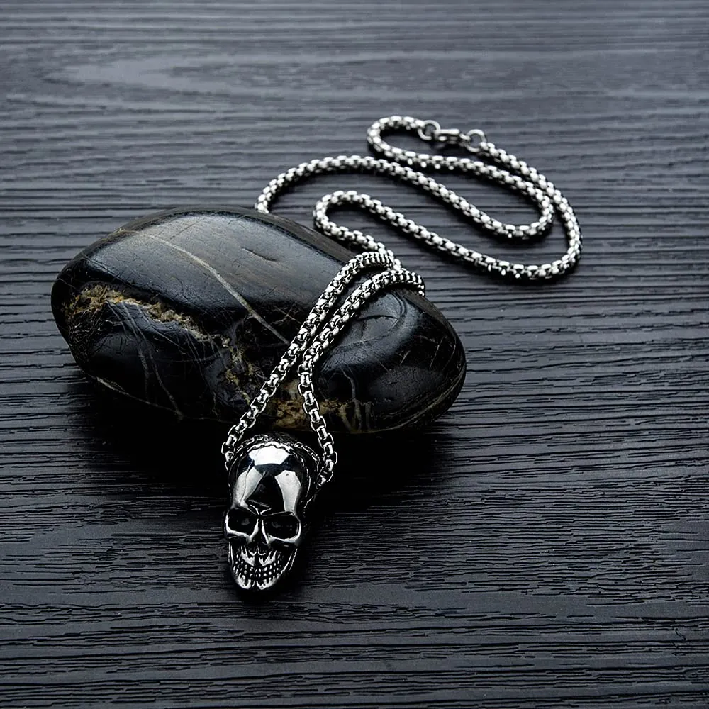 Pirate Necklace Skull Necklace for Men Stainless Steel Necklace Skull Jewelry for Men Gothic Necklaces Pirate Skeleton Halloween Gifts for Man Boys Headphone
