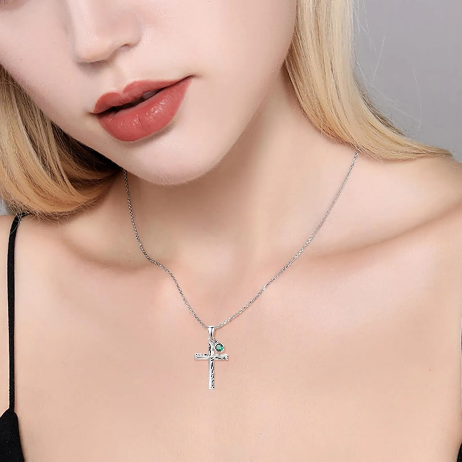 PRAYMOS Cross Necklace for Women Men 925 Sterling Silver Simple Dainty Cross Necklace Women Christian Religious Jewelry Gifts