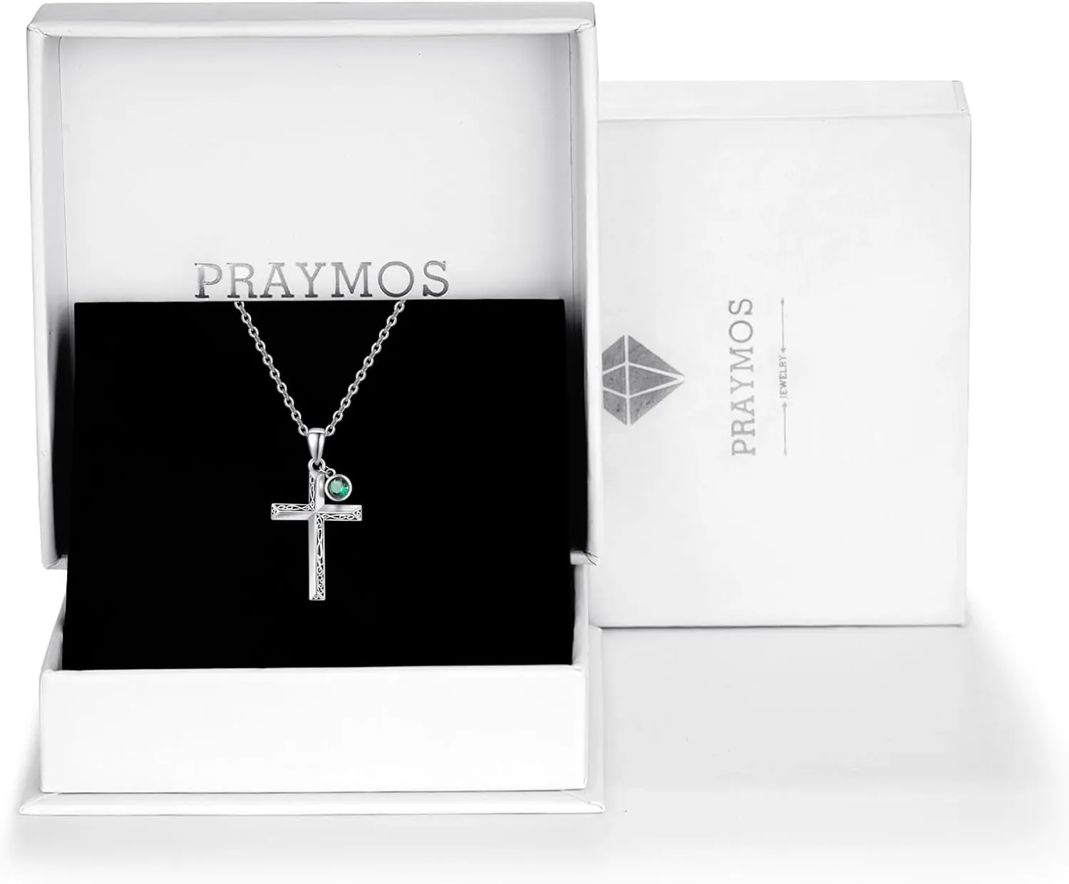 PRAYMOS Cross Necklace for Women Men 925 Sterling Silver Simple Dainty Cross Necklace Women Christian Religious Jewelry Gifts