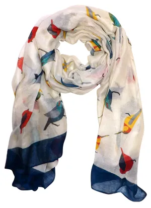 Pretty Vintage Finch Bird All-Over Print Light Sheer Scarf