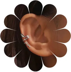 Punk Snake Ear Cuff Earrings Silver Snake Ear Wrap Earrings Snake Ear Climber Earrings Snake Clip Non Piercing Earrings Snake Twist Earrings Jewelry for Women