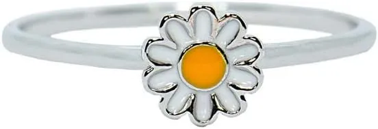 Pura Vida Silver Daisy Ring .925 Sterling Silver Ring, 5-9