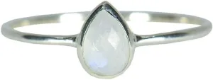 Pura Vida Silver Teardrop Moonstone Ring .925 Sterling Silver Ring, 5-9