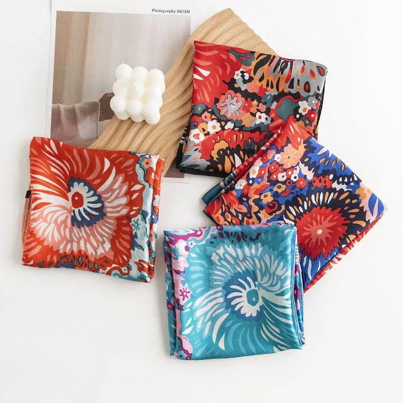 Purse Scarf Scarvii - Chain and Floral Square Scarf