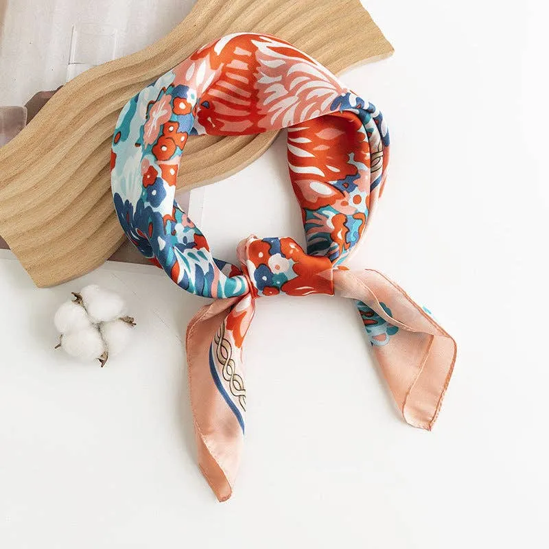 Purse Scarf Scarvii - Chain and Floral Square Scarf