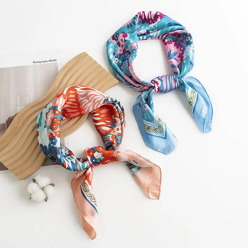 Purse Scarf Scarvii - Chain and Floral Square Scarf