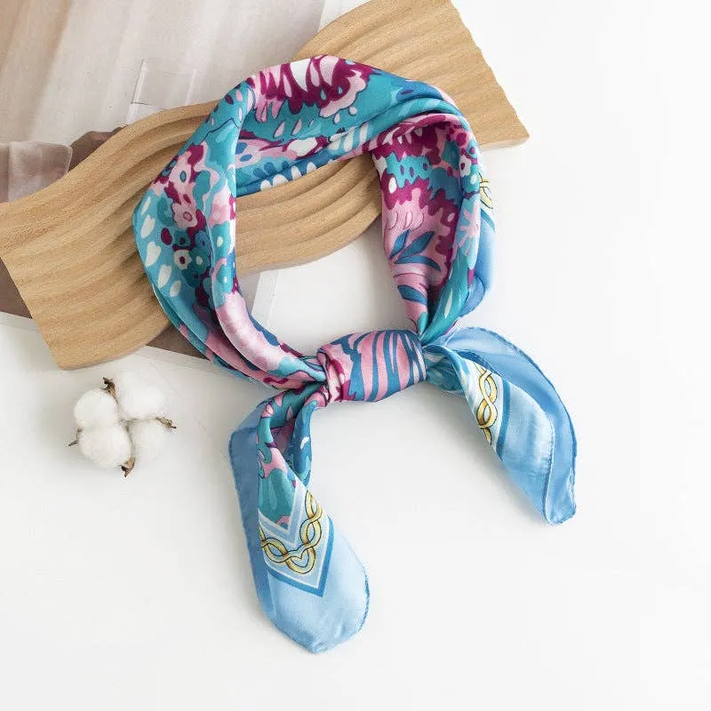Purse Scarf Scarvii - Chain and Floral Square Scarf