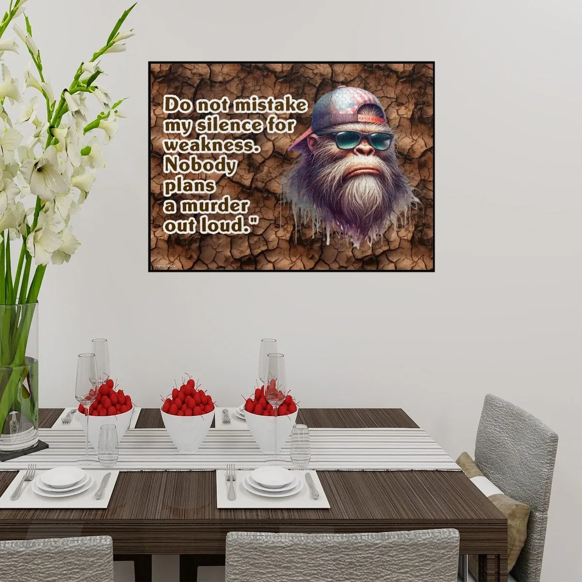 "Do Not Mistake My Silence" 500 Piece Wooden Sasquatch Jigsaw Puzzle, Family Game
