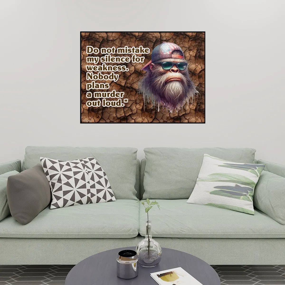 "Do Not Mistake My Silence" 500 Piece Wooden Sasquatch Jigsaw Puzzle, Family Game