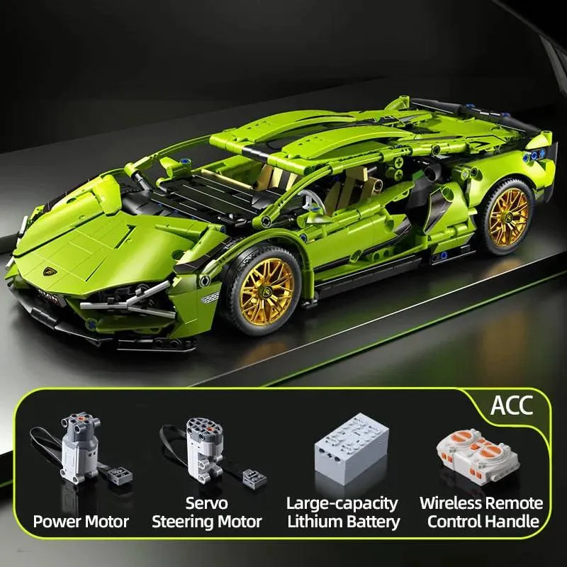 Racing Sport Car Model Building Blocks City Mechanical Speed Vehicle Supercar Bricks Puzzle Toys