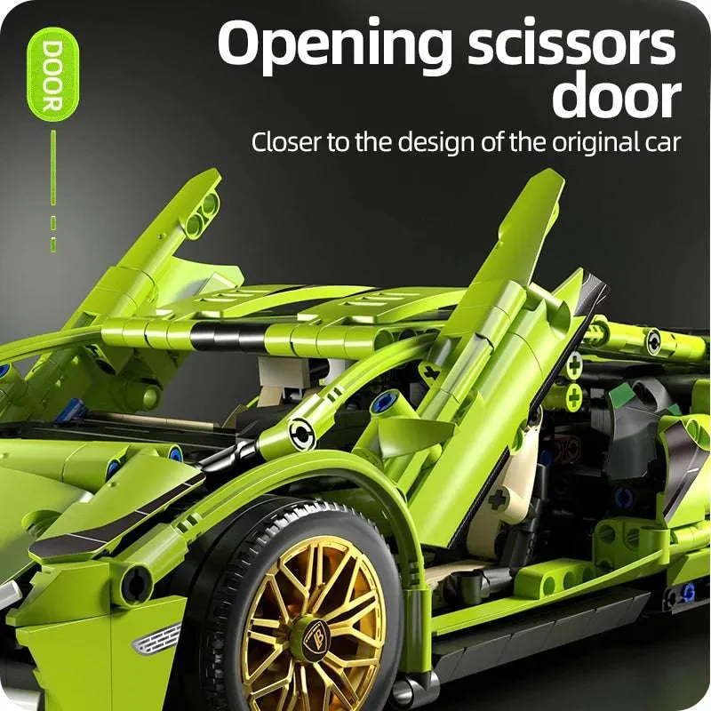 Racing Sport Car Model Building Blocks City Mechanical Speed Vehicle Supercar Bricks Puzzle Toys