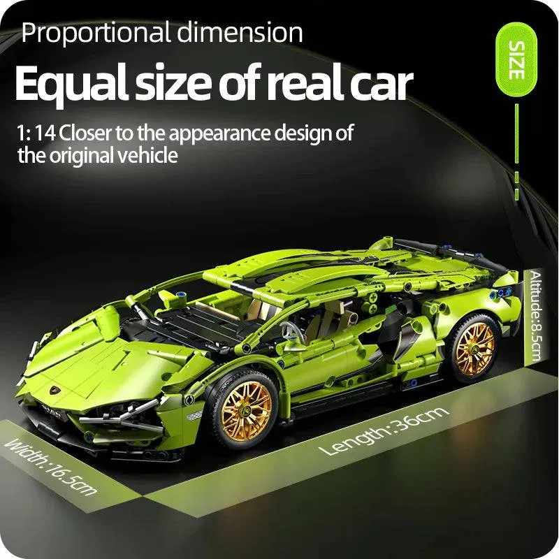 Racing Sport Car Model Building Blocks City Mechanical Speed Vehicle Supercar Bricks Puzzle Toys