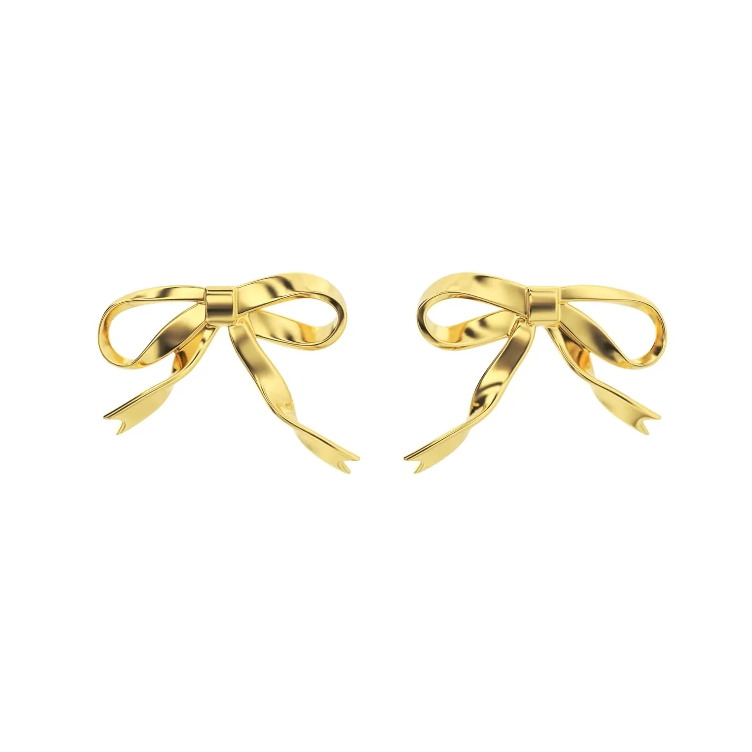 Real 925 Sterling Silver Bow Stud Earrings for Women Girls Small Ribbon Stud Earrings Bowknot Stud Earring, 14K Plated Bow Stud Earrings for Women