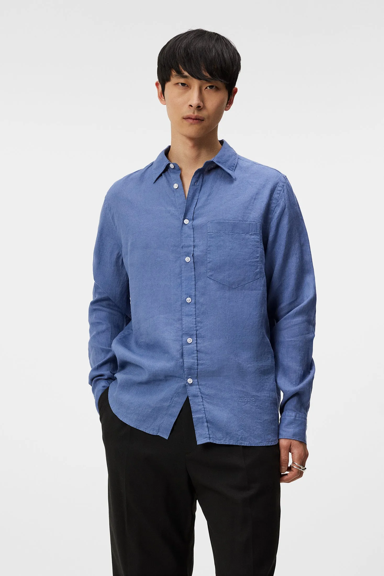 Reg LS Clean Linen Shirt / Bijou Blue