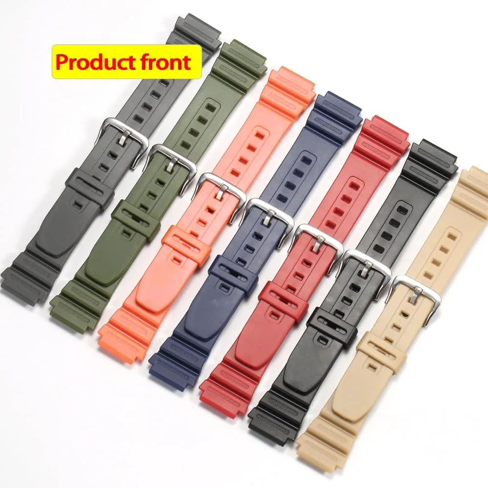 Resin Replacement Watchband Compatible with Casio F-108 AE1000W AE1200 W735H W218H W800H Mens Womens Strap 18mm Watch Accessories