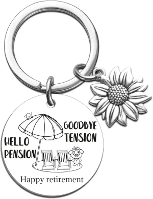 Retirement Gift for Woman Retirements Decorations Happy Retirement Keychain Funny Retirements Gifts Retired Gifts for women Friends Coworker Teacher Retired Cute Keyring