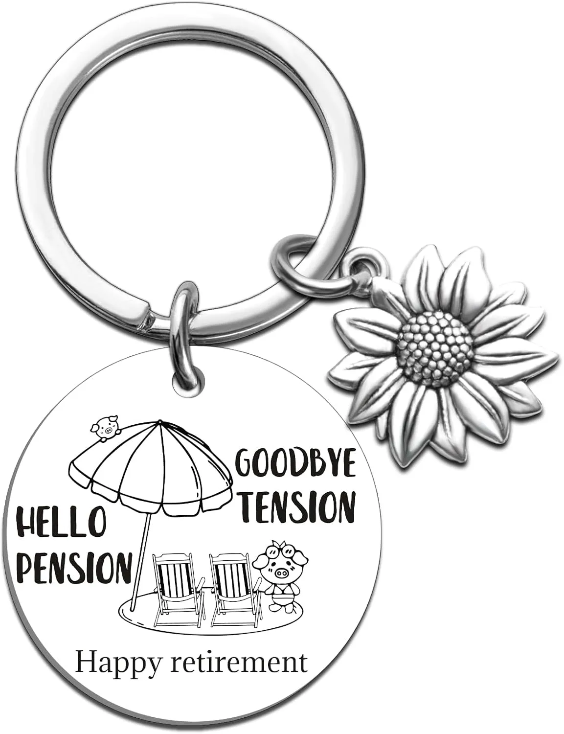 Retirement Gift for Woman Retirements Decorations Happy Retirement Keychain Funny Retirements Gifts Retired Gifts for women Friends Coworker Teacher Retired Cute Keyring