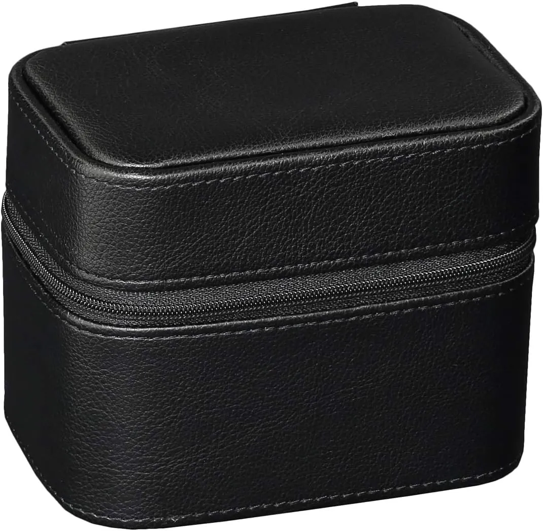 ROTHWELL 2 Watch Travel Case Storage Organizer for 2 Watches | Tough Portable Protection w/Zipper Fits All Wristwatches & Smart Watches Up to 50mm (Black/Grey)