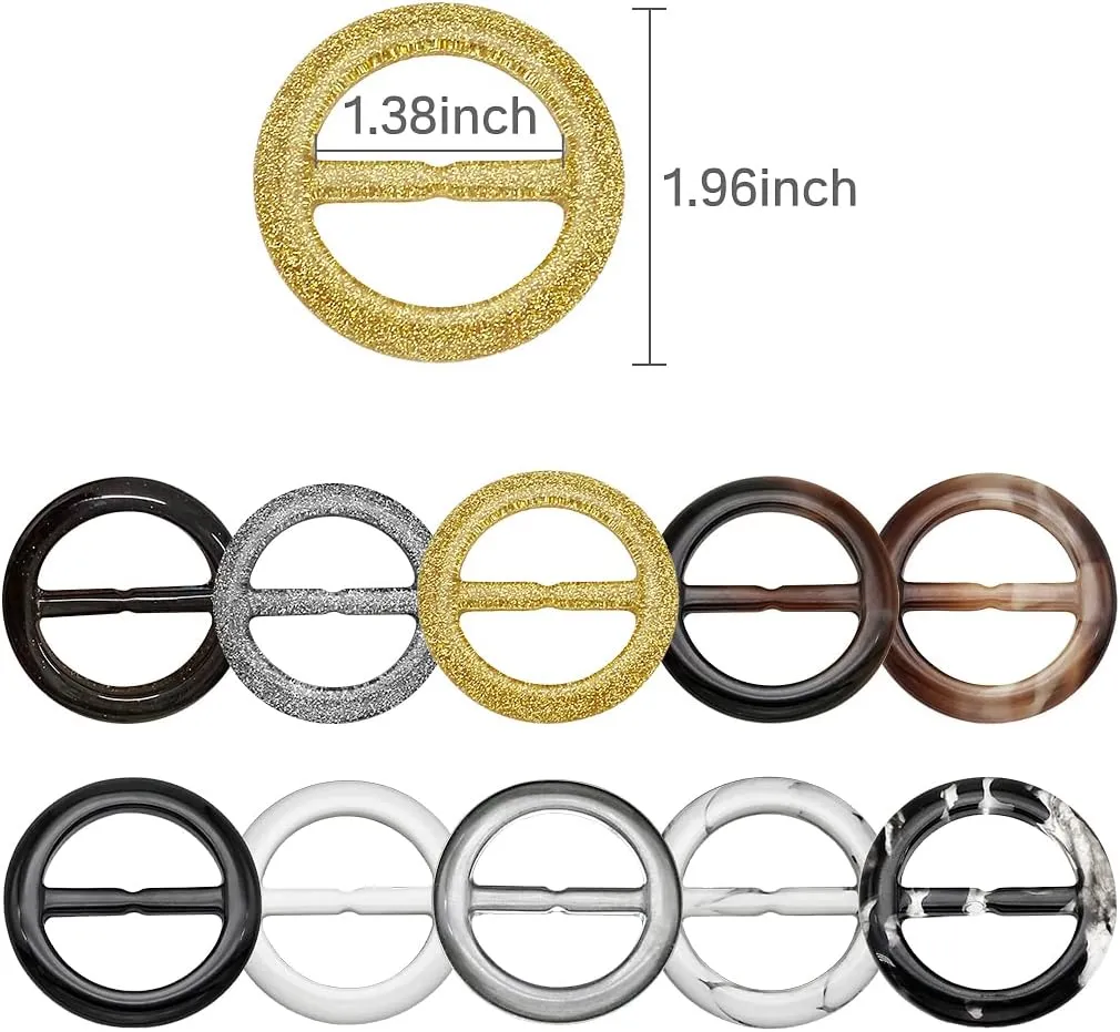 Scarf Ring Clip Shirt Clip T-Shirt Tie Ring Clips for Women and Slide Tshirt Twist Knot Clip Buckle Circle Clothing Ring Wrap Holder