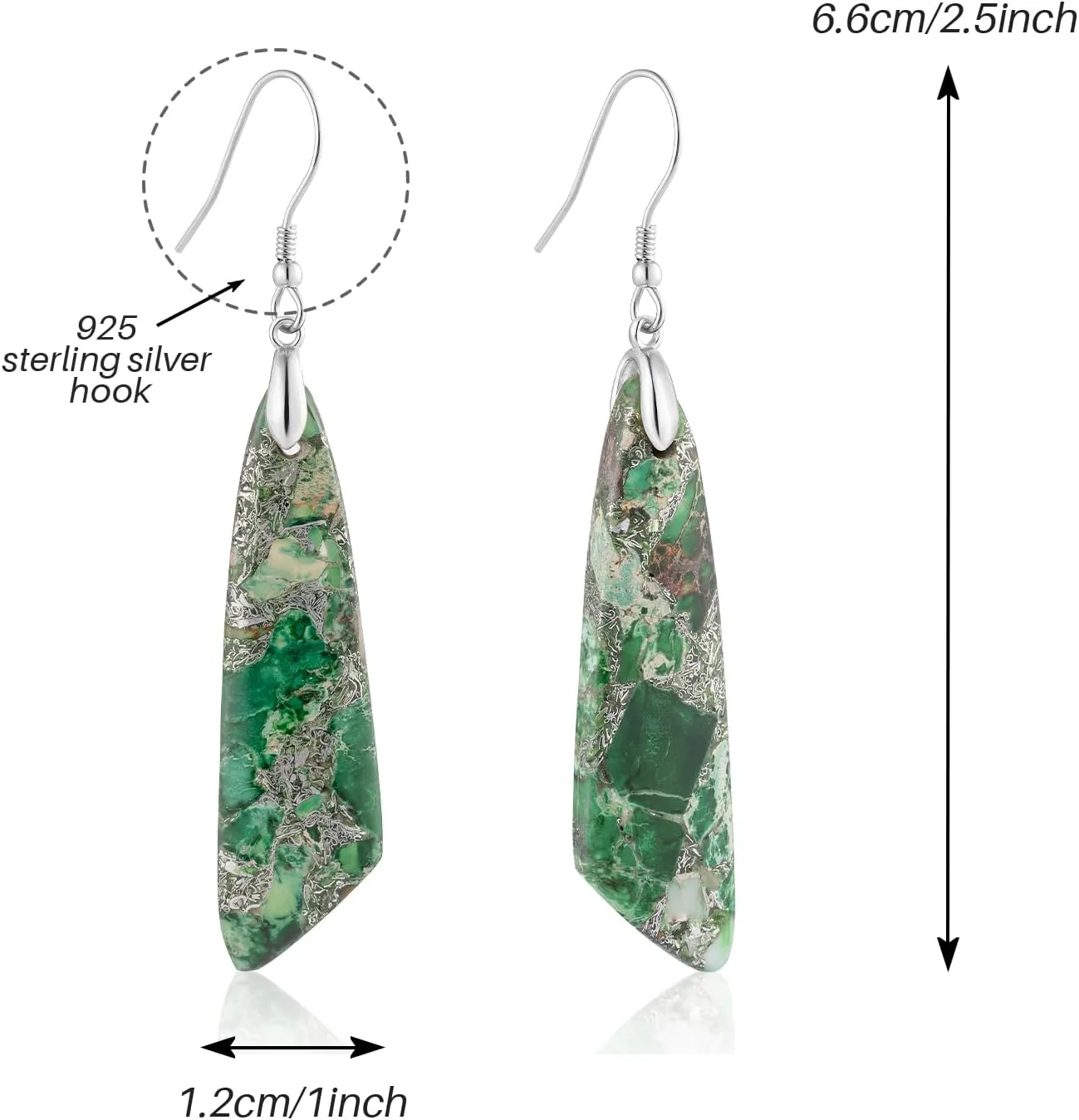 SELOVO Jasper Stone Earrings for Women Trendy Dangle Earrings Fishhook Drop Earrings