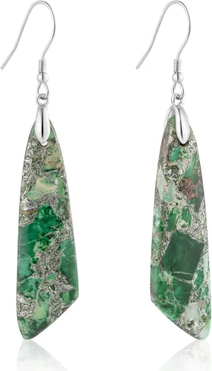 SELOVO Jasper Stone Earrings for Women Trendy Dangle Earrings Fishhook Drop Earrings