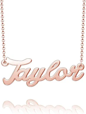 Silver Custom Women Personalized Name Girlfriend Double Sterling Silver Necklaces