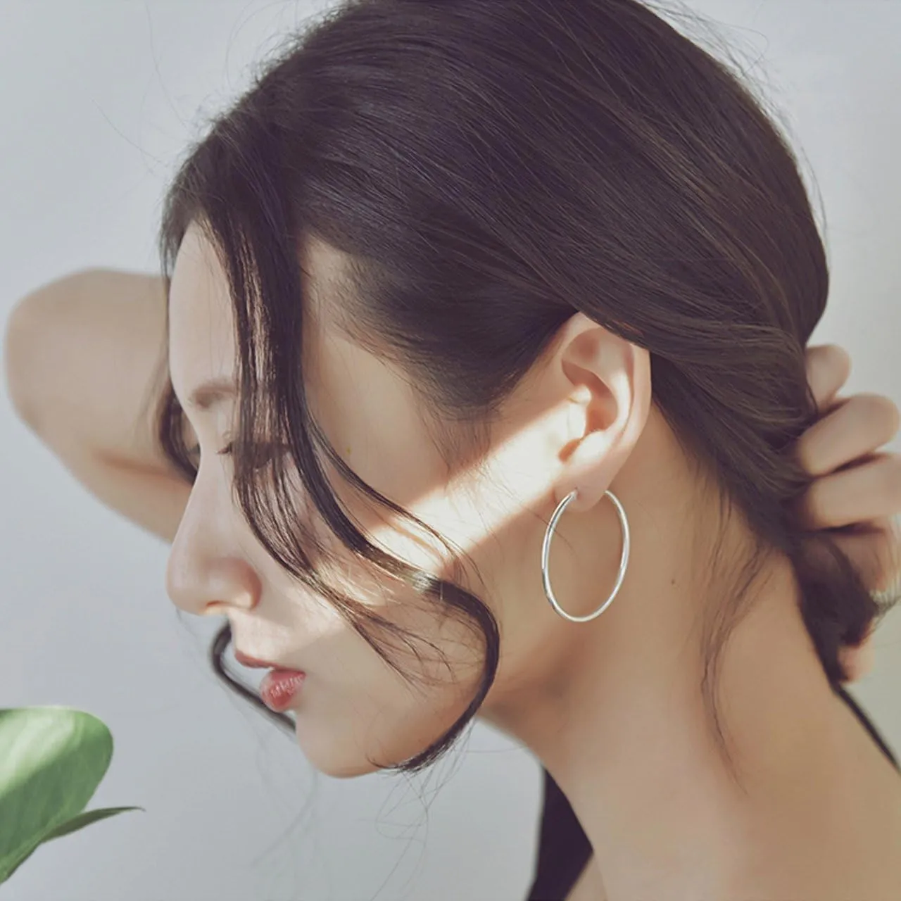Silver Hoop Earrings Sterling Silver Circle Endless Big Earrings Hoops Jewelry,Fashion Gold Hoop Earring for Women,Daimeter 20,30,40,50,60,70,80mm