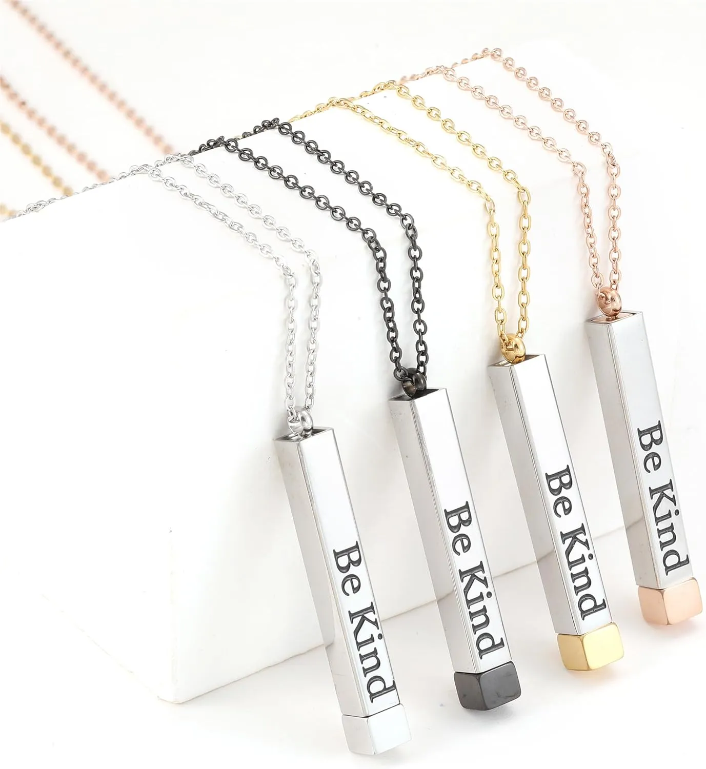 SKQIR Be Kind of a Badass Necklaces for Women with Hidden Message To Best Friends Sisters Funny Inspirational Gifts Vertical Bar Pendant Necklaces Jewelry Gag Gifts for Women