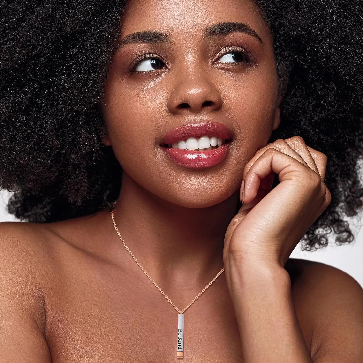 SKQIR Be Kind of a Badass Necklaces for Women with Hidden Message To Best Friends Sisters Funny Inspirational Gifts Vertical Bar Pendant Necklaces Jewelry Gag Gifts for Women