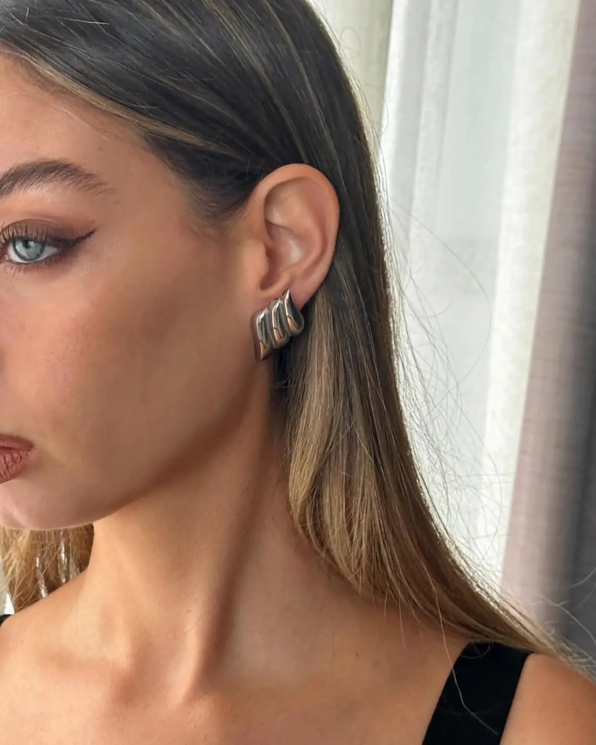 SLOONG Chunky Gold Earrings for Women - Trendy Statement Jewelry 2024 Big & Vintage Styles Non-Tarnish Gold Chunky Earrings
