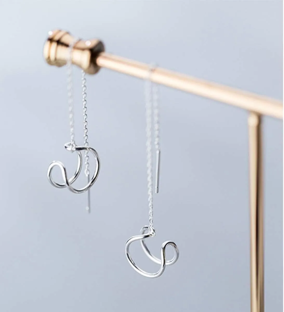 SLUYNZ 925 Sterling Silver Cuff Earrings Threader Chain for Women Crawler Earrings Wrap Earrings