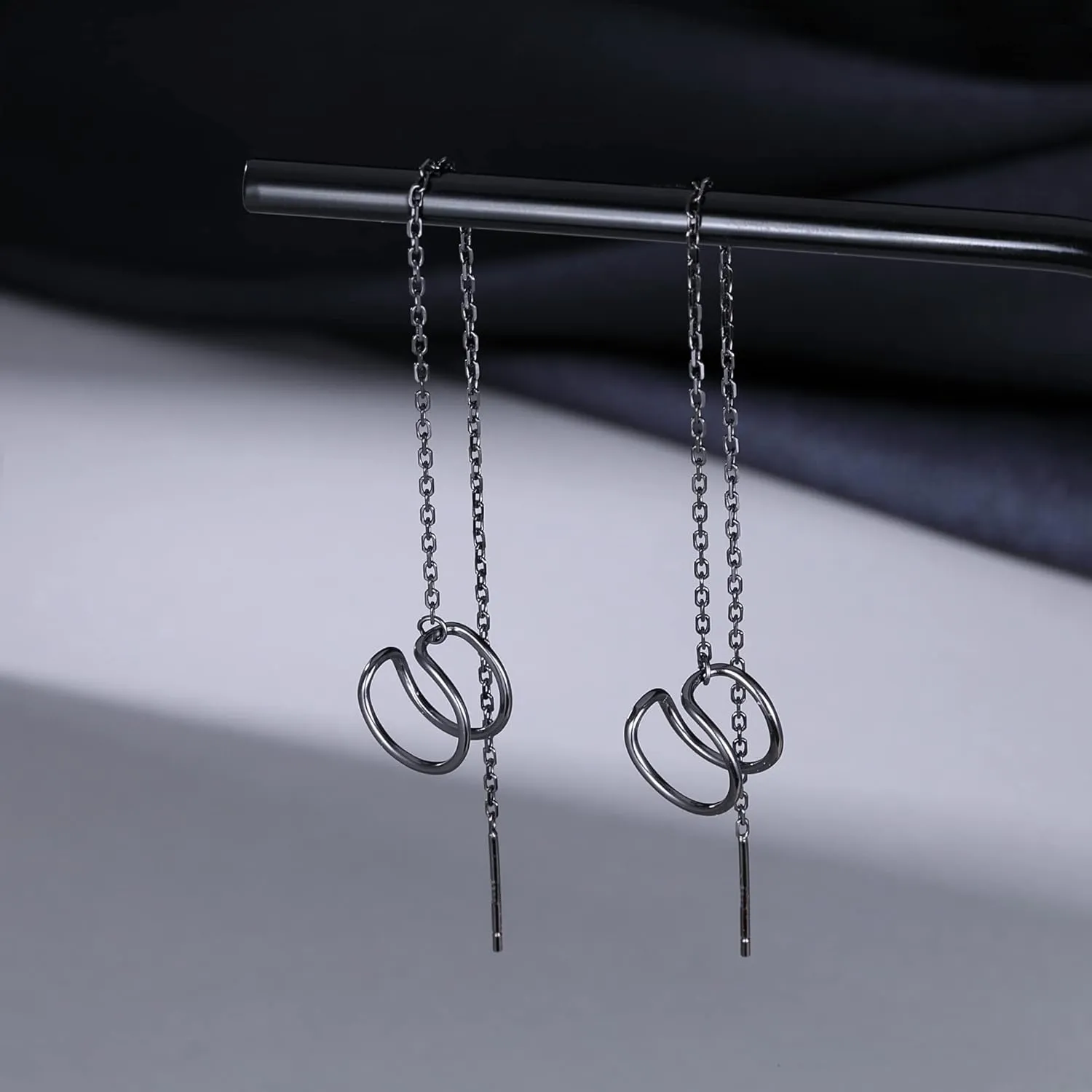 SLUYNZ 925 Sterling Silver Cuff Earrings Threader Chain for Women Crawler Earrings Wrap Earrings