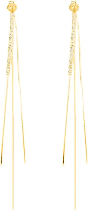SLUYNZ 925 Sterling Silver CZ Dangle Earrings Chain for Women Teens Long Dangle Earrings Tassel with Snake Chain Backs