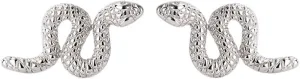 SLUYNZ S925 Sterling Silver Punk Snake Stud Earrings - Snake Helix Studs for Women & Teens