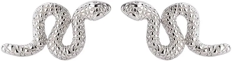 SLUYNZ S925 Sterling Silver Punk Snake Stud Earrings - Snake Helix Studs for Women & Teens