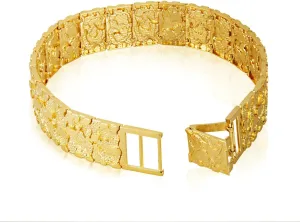 Solid 14k Gold Textured-Style Nugget Bracelet