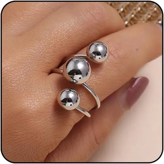 Sora Tuki Chunky Gold & Silver Rings for Women - Bold, Thick, Open Dome Statement Rings