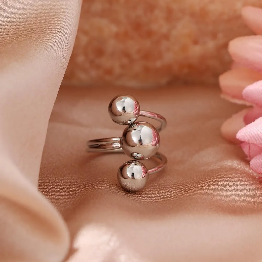 Sora Tuki Chunky Gold & Silver Rings for Women - Bold, Thick, Open Dome Statement Rings