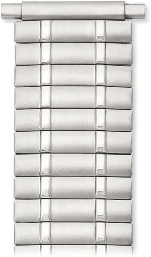 Speidel Mens Stainless Steel Stretch Watch Band, Silver Tone Replacement Strap, 18-22mm, Straight End with No Clasp