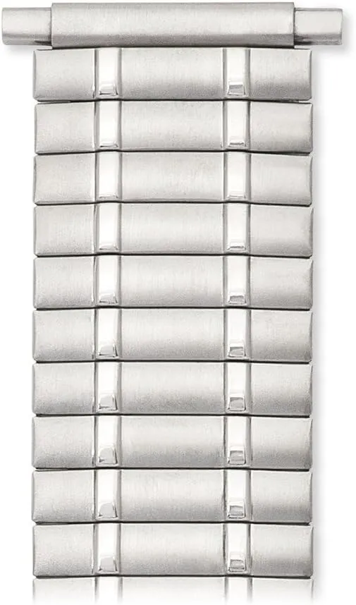 Speidel Mens Stainless Steel Stretch Watch Band, Silver Tone Replacement Strap, 18-22mm, Straight End with No Clasp