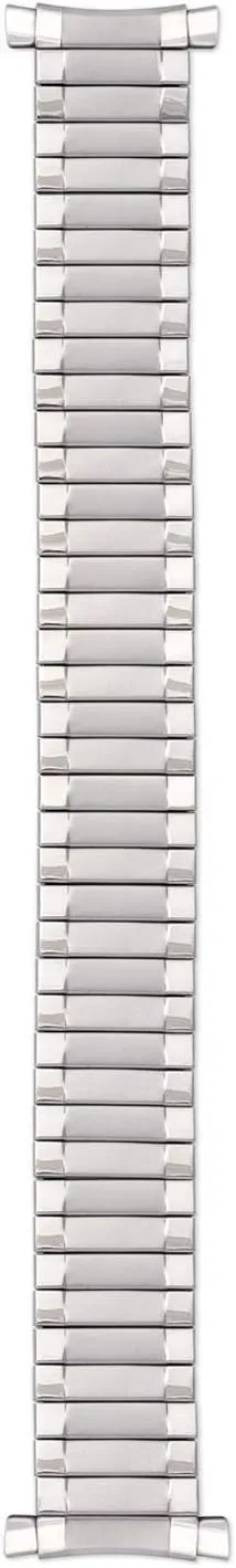Speidel Mens Twist-O-Flex Stainless Steel Stretch Metal Replacement Expansion Watch Band with Self-Adjusting Straight or Curved Ends for 16mm 17mm 18mm timepieces