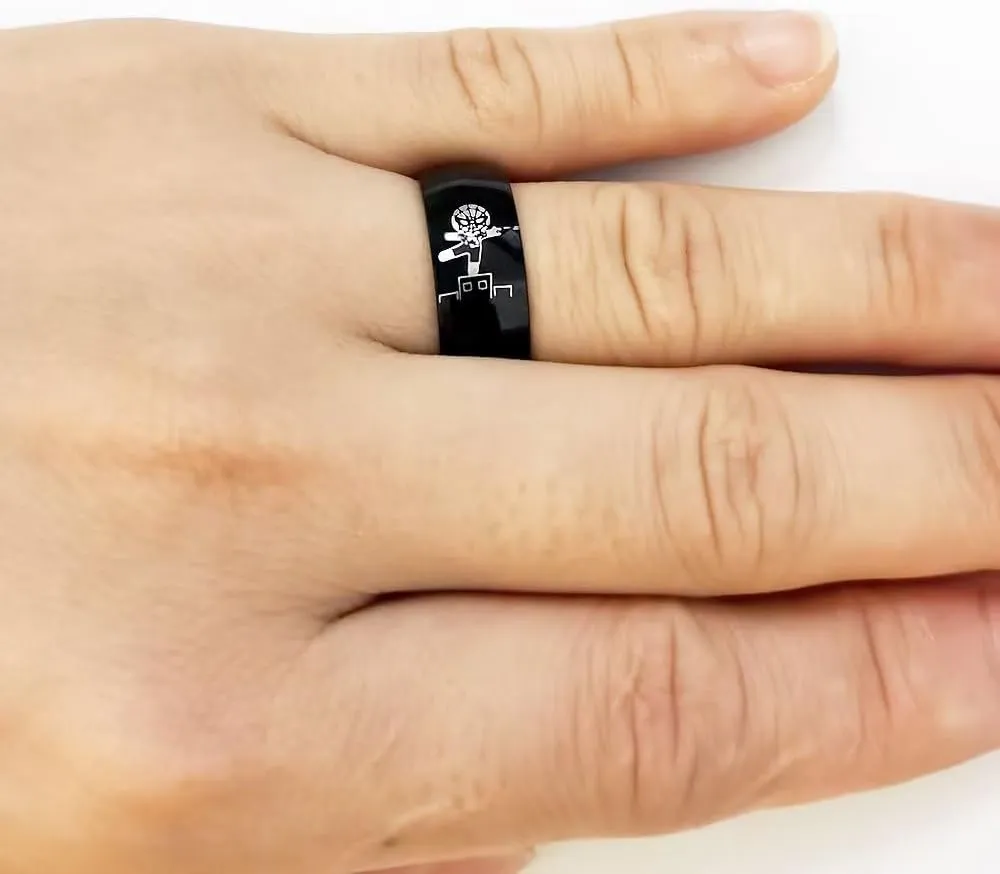 Spiderman Couples Ring for Him and Her,Crown Heart Lovers Ring Anniversary Promise Wedding Band Stainless Steel Comfort Fit