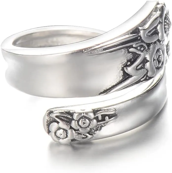 Spoon Rings for Women Vintage Dragonfly, Cross Spoon Rings, Sunflower Spoon Rings Boho Victorian Thumb Jewelry