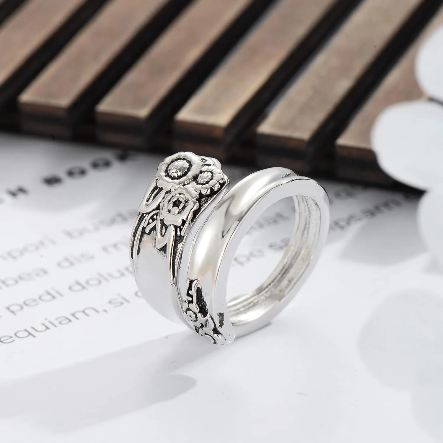 Spoon Rings for Women Vintage Dragonfly, Cross Spoon Rings, Sunflower Spoon Rings Boho Victorian Thumb Jewelry