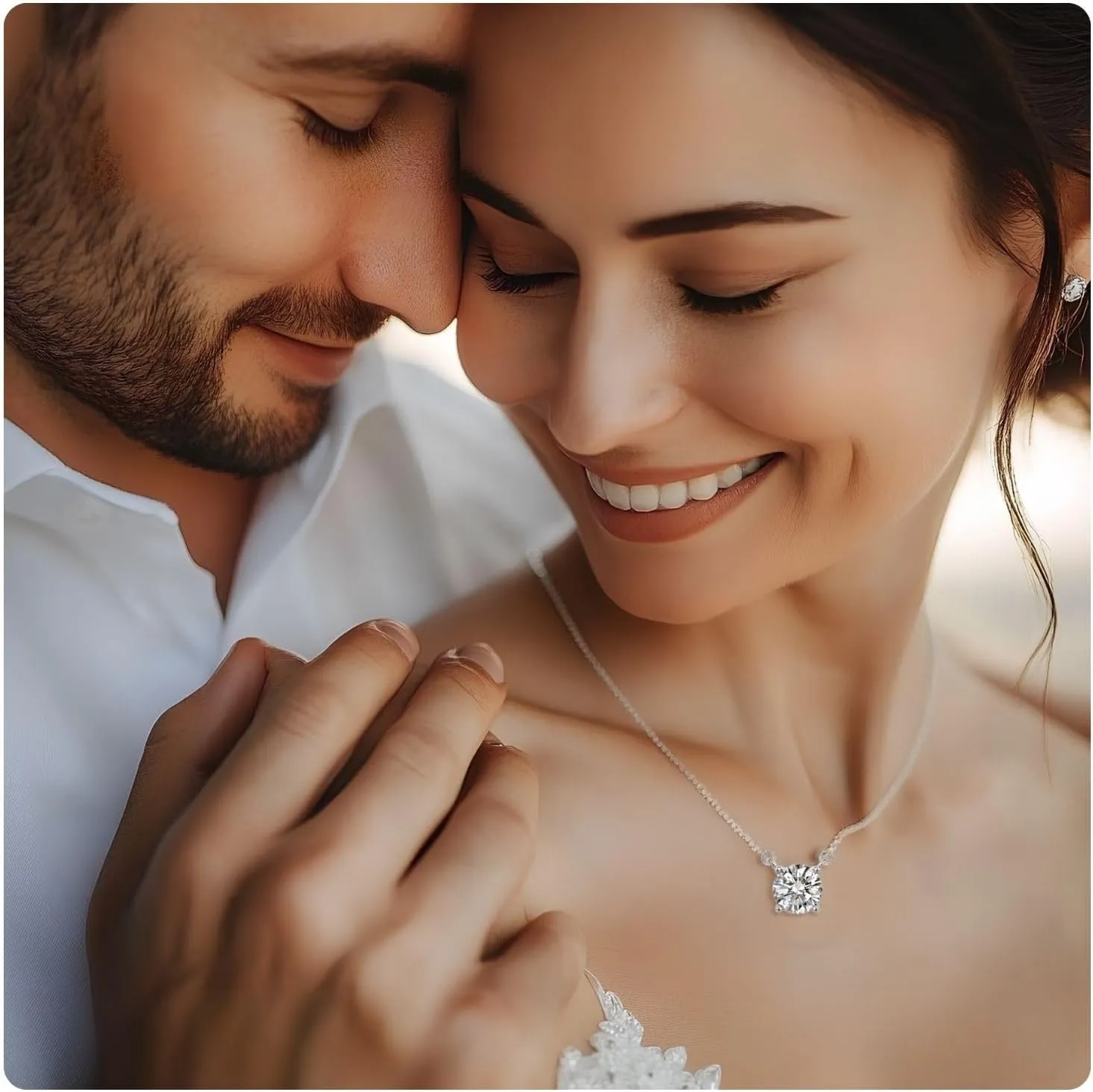 Sterling Silver Birthstone Necklace for Women Diamond Choker Necklace Round Pendant Dainty Jewelry Birthday Anniversary Wedding Gift
