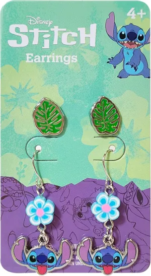 Stitch Hypoallergenic Earrings for Girls Stud Earrings & Fishhook Drop Earring Sets with Charms One Size Fits All Stitch Jewelry Girls Earrings, Disney Accessories for Girls Ages 4 