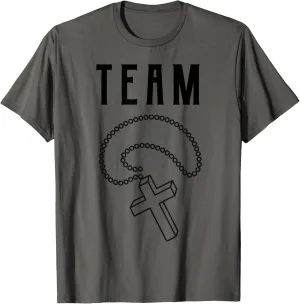 Team Catholic Cross Pendant Jesus Christ Christening Gift T-Shirt