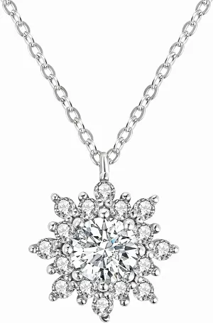 TFT Moissanite Snowflakes Pendant Necklaces Valentines Day Gifts For Women