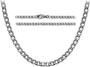 TGNEL 7mm Pure Titanium Cuban Link Chain for Men, Fashion Men's Titanium Necklace Chain for Sensitive Skin 22'' 24''