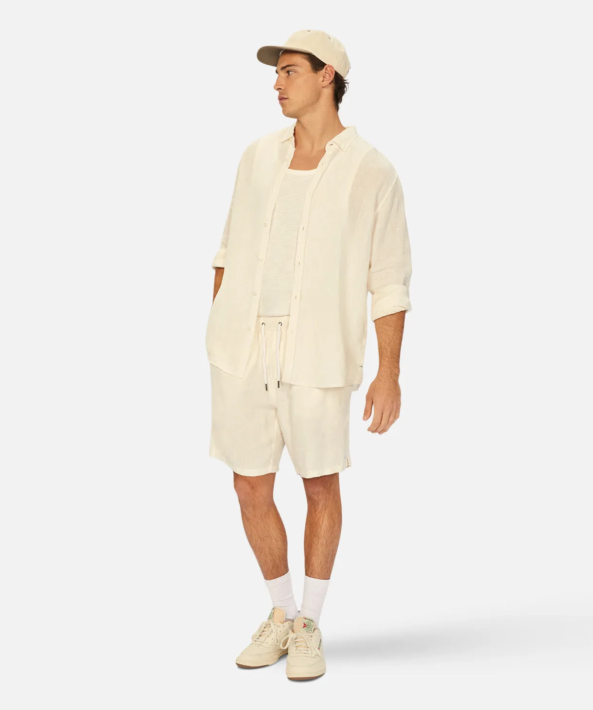 The Tennyson Linen L/s Shirt - YD Cream